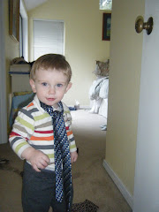 Jack wearing Daddy's tie - he had also just had a haircut - April '09