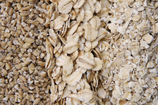 oatmeal at 3 levels of processing