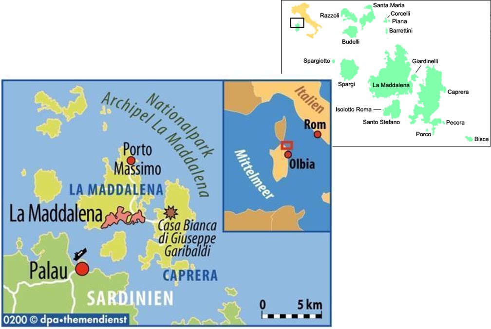 La Maddalena Italy Map International Study Of Re-Regions: La Maddalena Archipelago, Sardinia, Italy