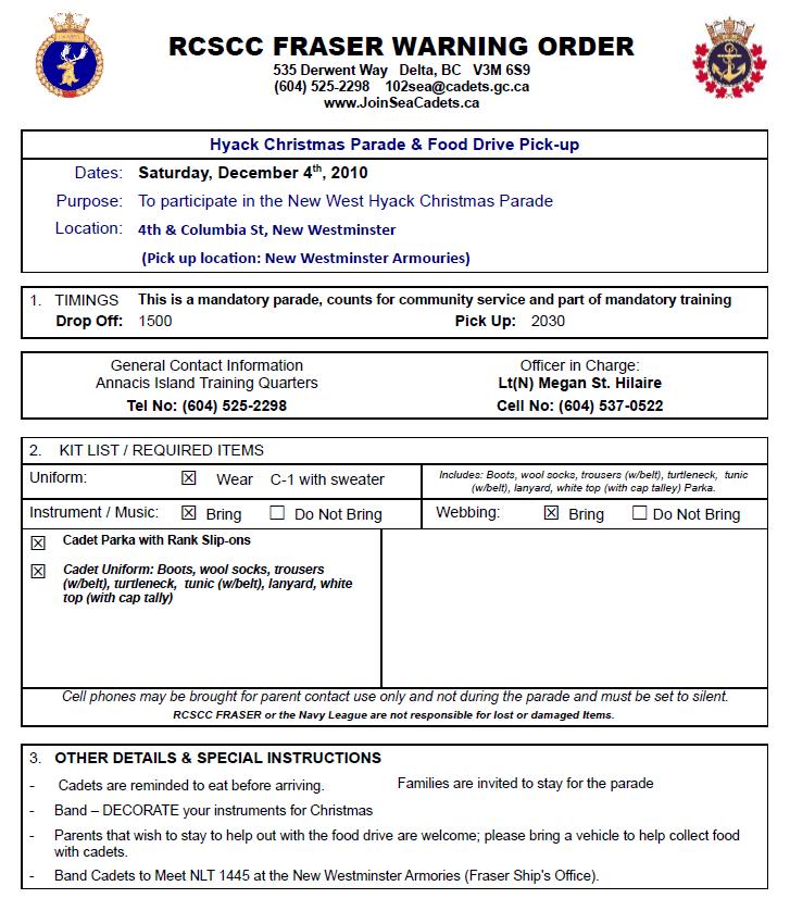 Army warning order regulation image
