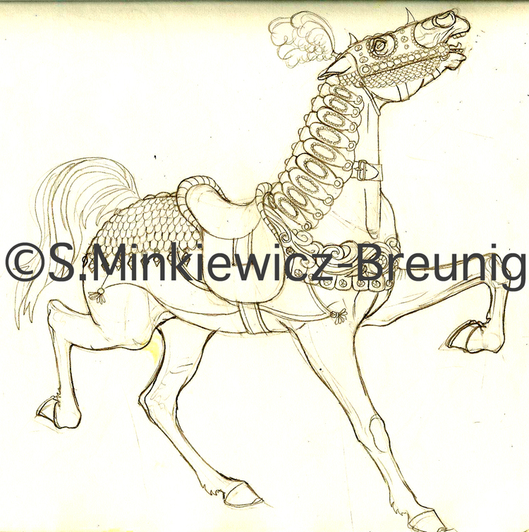 A Dramatic Armored Horse