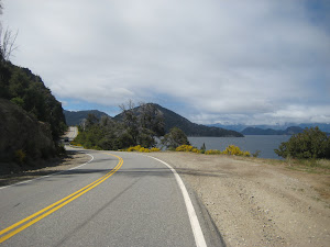 Riding along the lakeshore into Bariloche