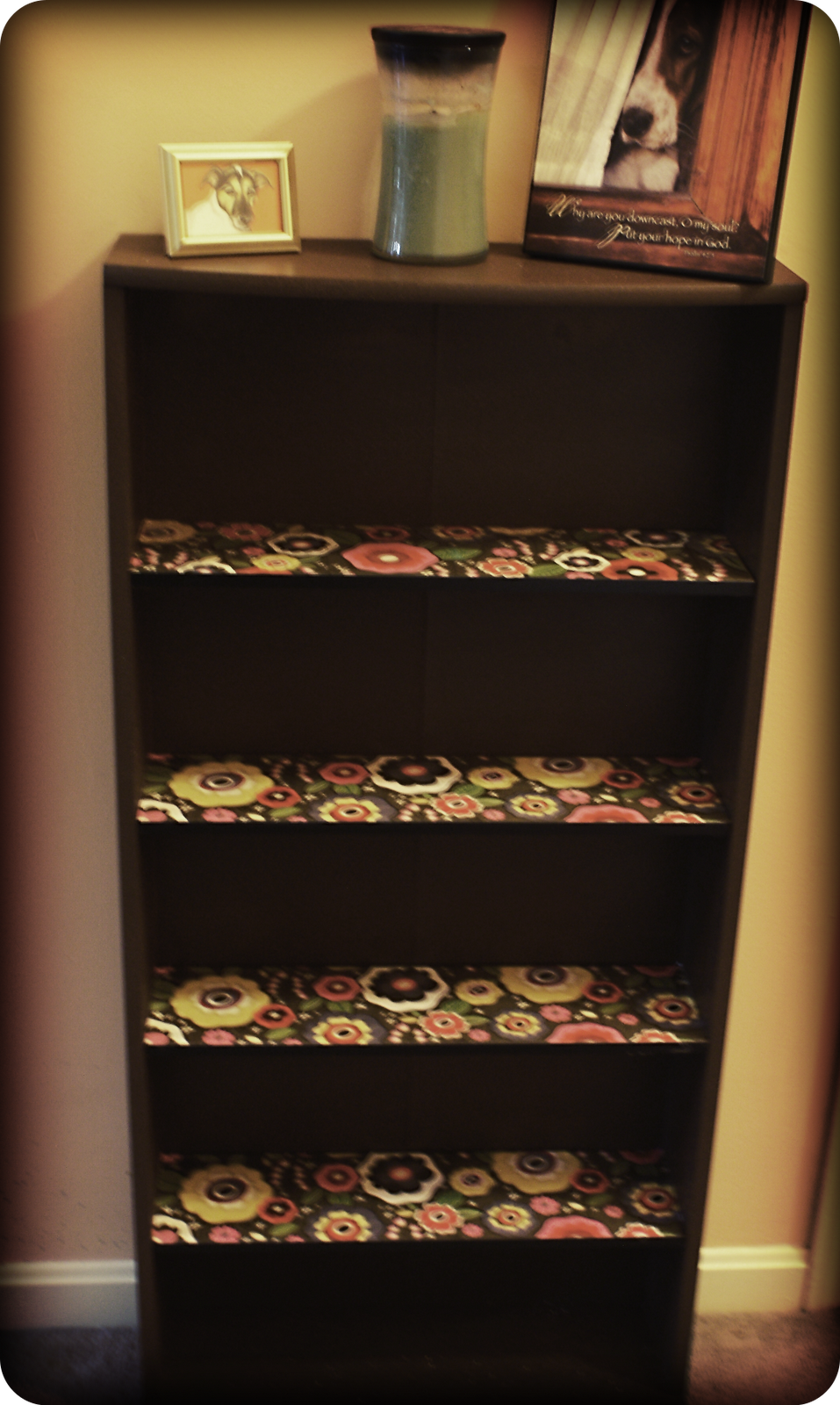 Garage Sale Bookshelf Makeover; Frugal, Flowery, Fabulous