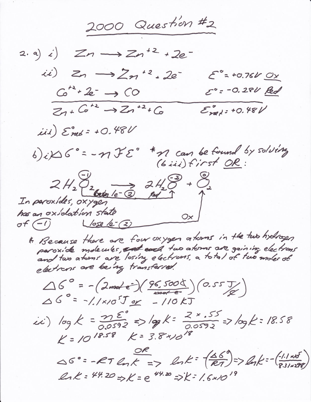 2004 Ap Chemistry Free Response Questions Answers