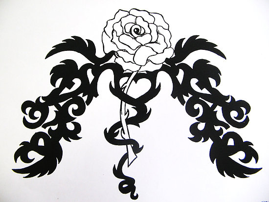 tribal rose tattoo designs. rose tattoos designs. tattoo