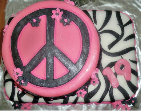 Peace Sign Birthday Cakes on With Icing On Top  Zebra   Peace Sign Birthday Cake