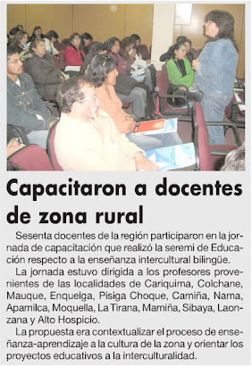 Noticia en Diario La Estrella de Iquique (7 de Julio 2008)