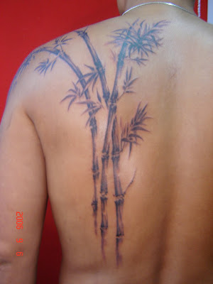 Bamboo Tree Tattoo at the back