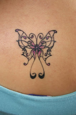 pink butterfly tattoo