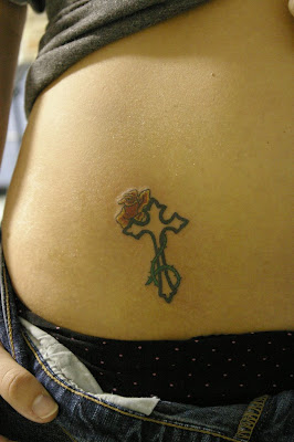 Cross and Rose Tattoo, Tummy