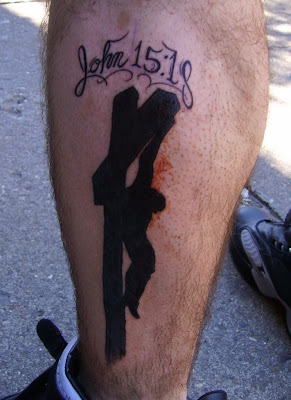John 15:18, Jesus in the Cross Tattoo