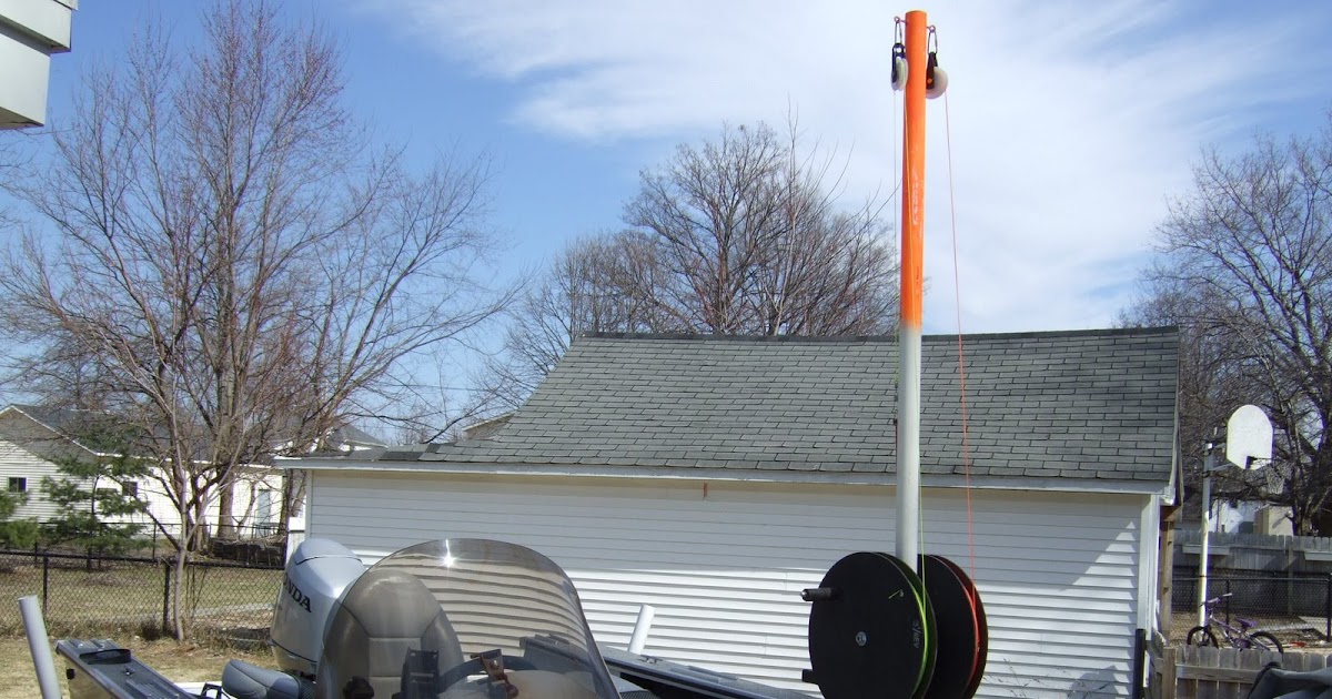 Home Made Fishing Gear planer board mast in place