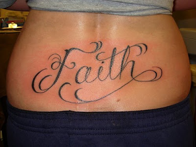 Lower Back Bald Eagle Tattoo good FAITH CURSIVE TATTOOS for lower back girls