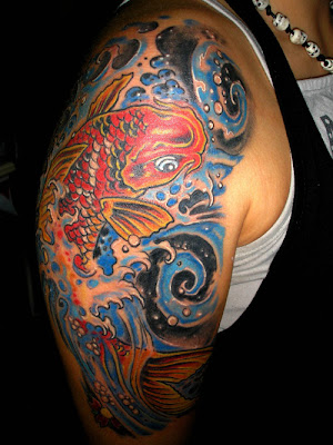 japanese koi fish tattoos with water tattoo designs
