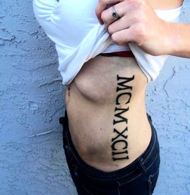 roman numeral tattoos, girls side tattoos with roman numeral tattoos designs