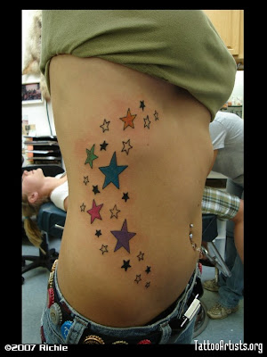 small star-blue star-red star-green star-locour star tattoo designs for 