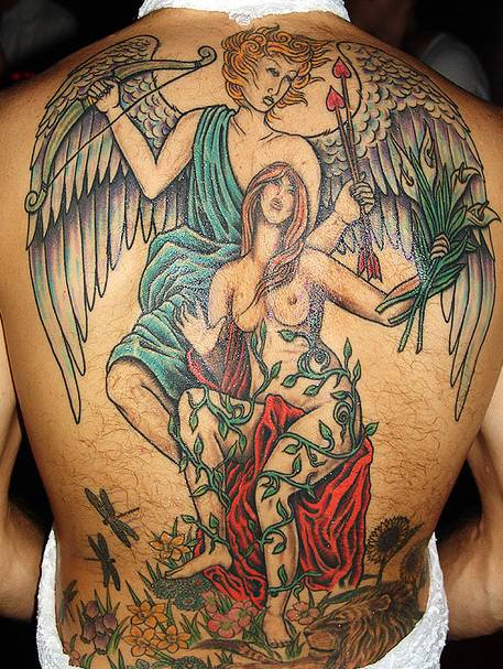 pretty and awesome back tattoos designs angel tattoo
