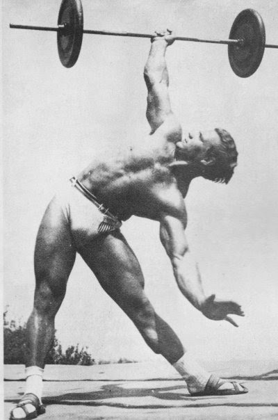 The Tight Tan Slacks of Dezso Ban: The One Arm Side Press - John Grimek