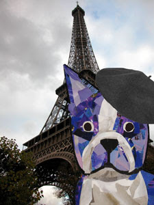 Bosty goes to Paris by collage artist Megan Coyle