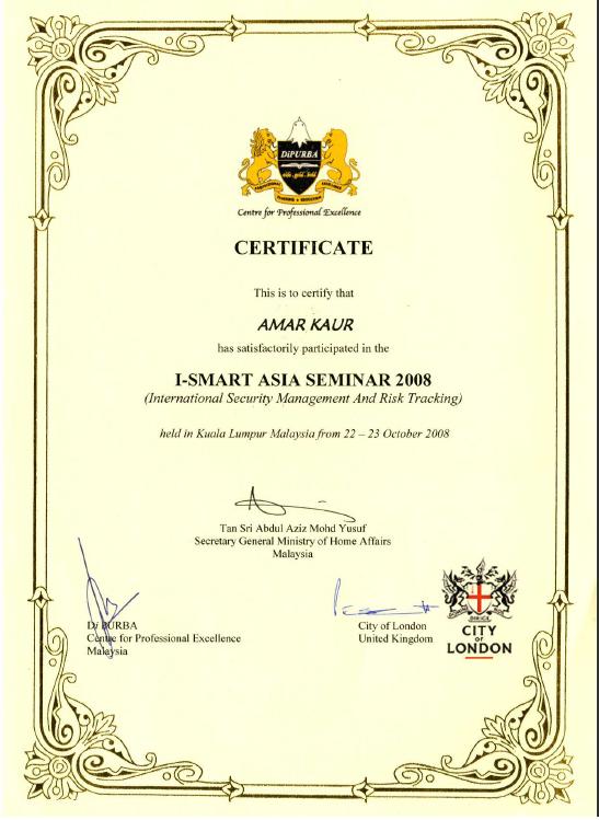 Global Di PURBA: Sample Certificates