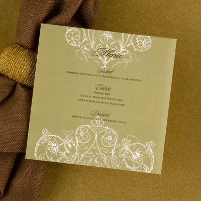This menu card would be great for a Moroccan or Indian themed wedding