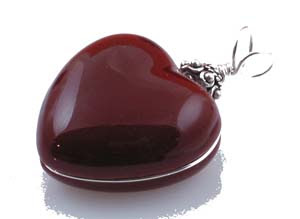 double fused heart glass pendant