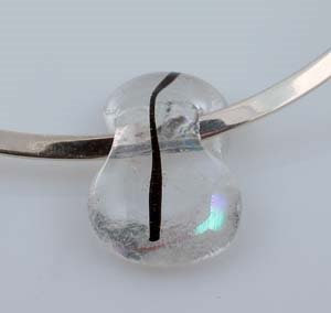 fused glass slide on sterling silver collar