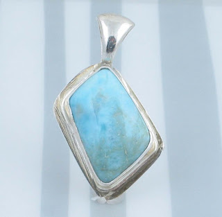 handcrafted larimar sterling pendant