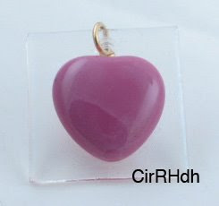 rose fused glass heart pendant