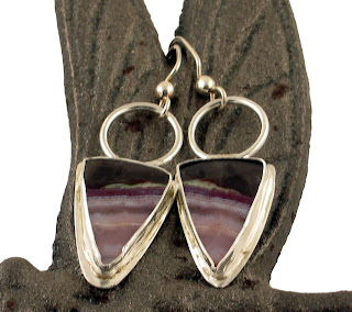 landscape agate sterling earrings