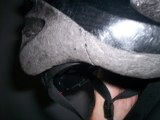 Crack in helmet foam