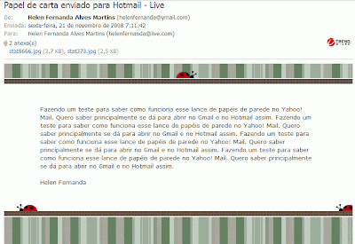 Papel de carta no Yahoo!