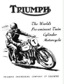 1947 Triumph Grand Prix winning motorcycle advertisement  ca 8 x 10 print poster 