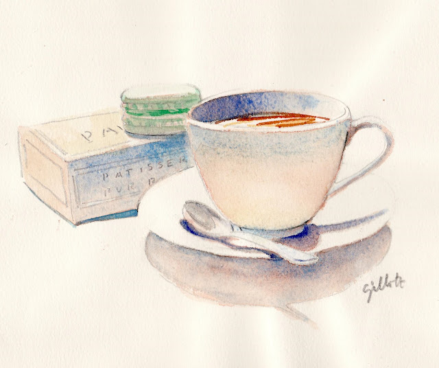 Macaron watercolor - Parisbreakfasts