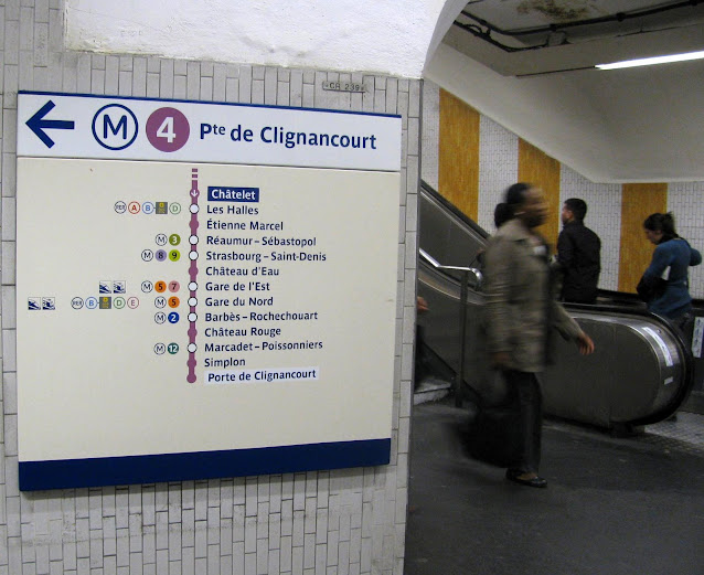 Metro sign inside station
