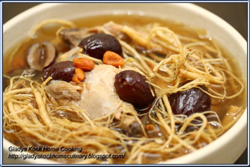 Easy Asian Food Recipes Doubleboiled Ginseng Roots and Chicken Soup