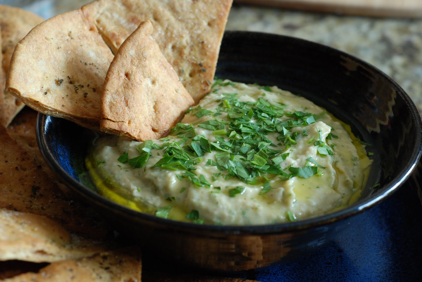 White Bean Dip with Pita Chips Simply So Good