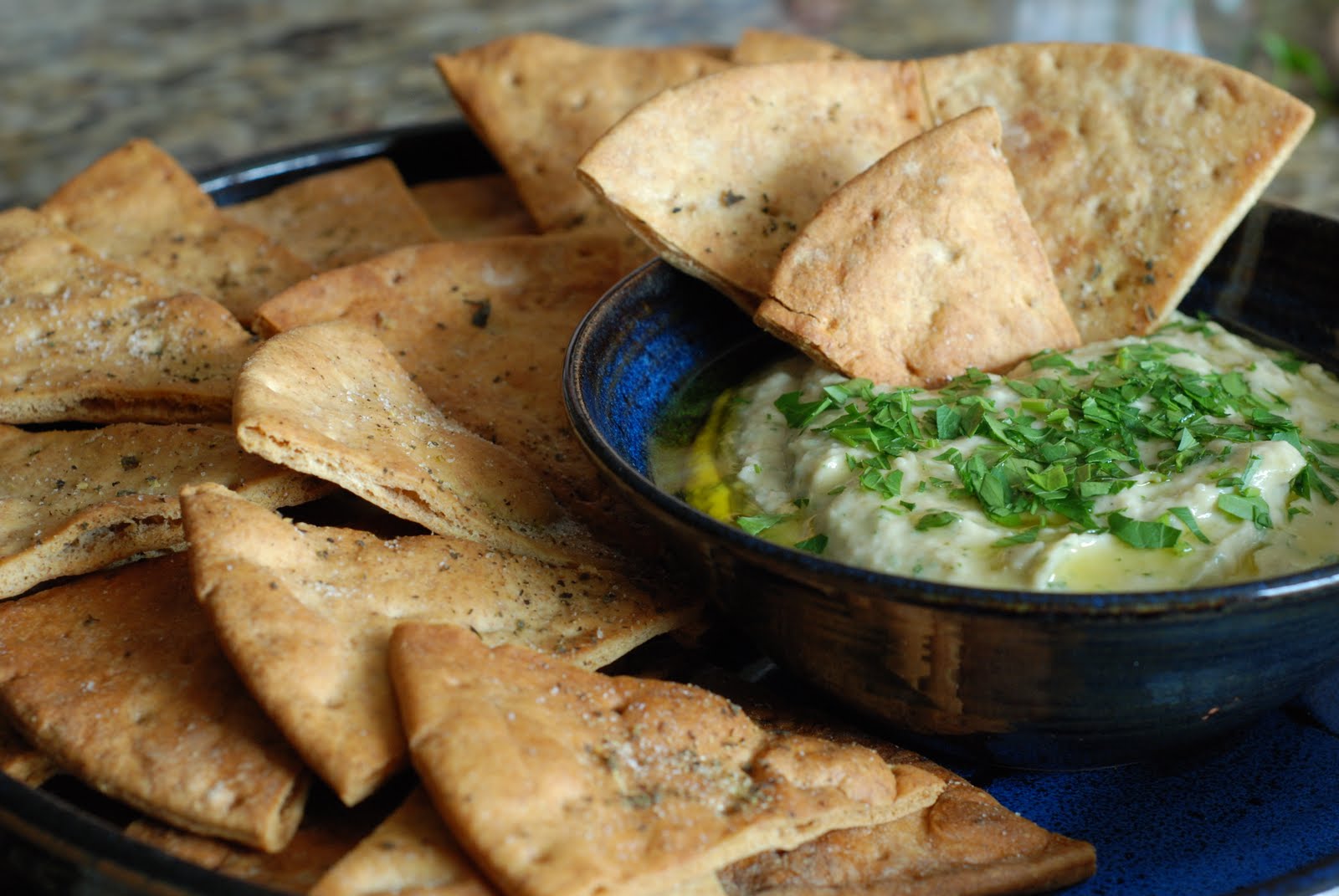 White Bean Dip with Pita Chips Simply So Good