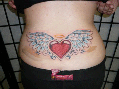 Tetovaze galerijaCrveno srce s plavim krilima