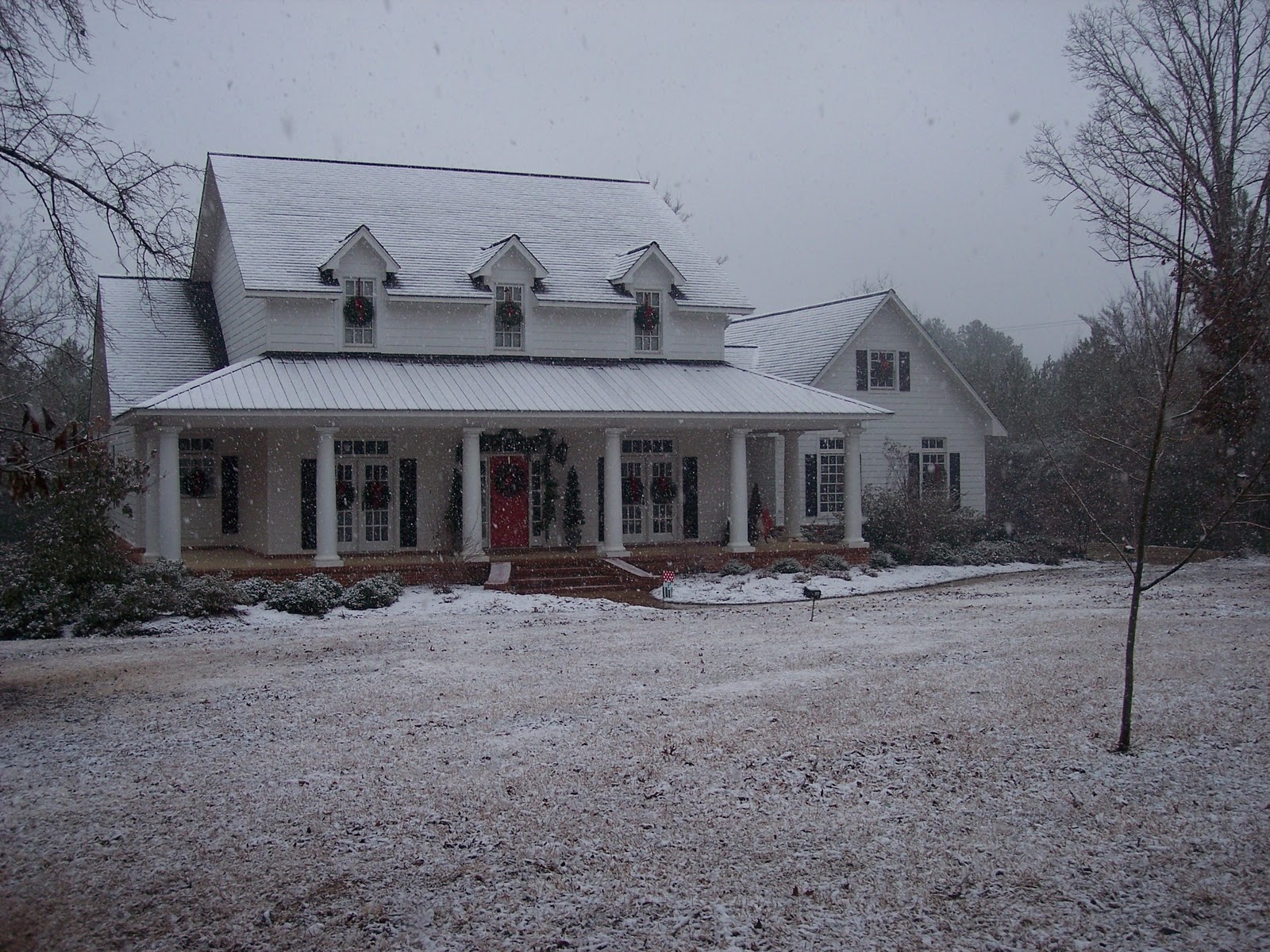 Our Southern "Country" Home and Farm Snow in Mississippi on Christmas