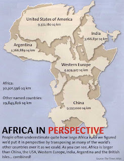Africa and U.S. Perspective Map