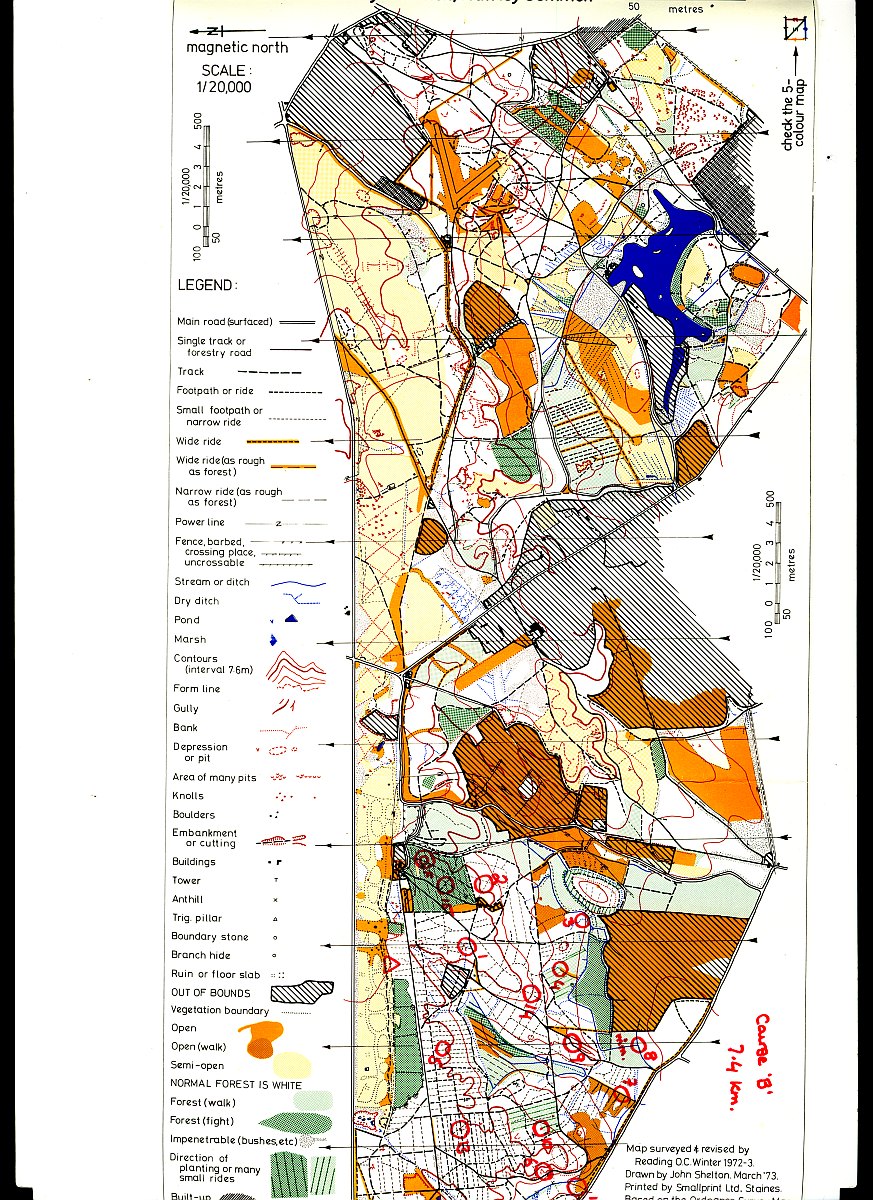 Five colour map Yateley Heath and Hawley Common