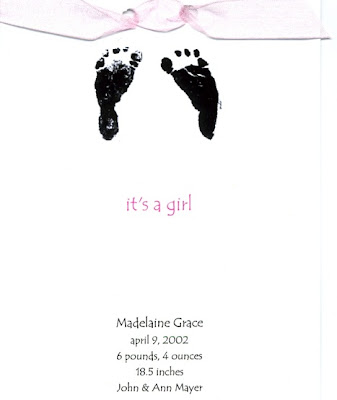 Baby Footprint Invitation