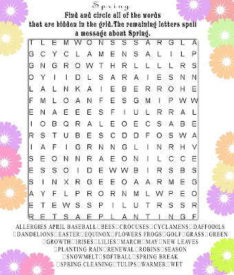 word search about hygiene