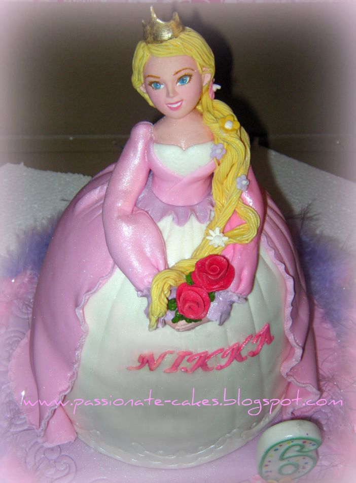 rapunzel barbie cake