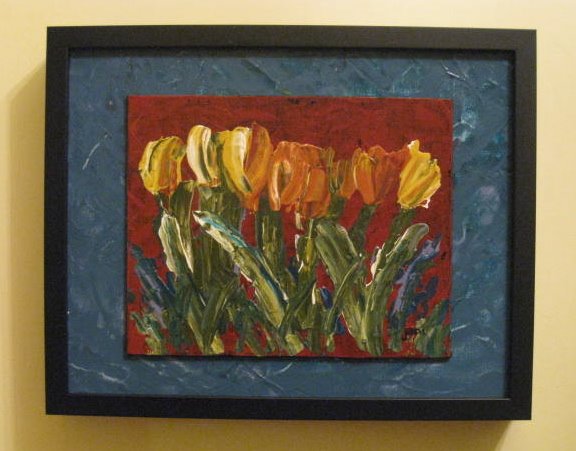 Impression of Orange and Yellow Tulips