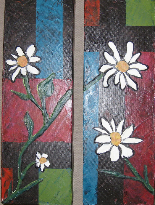 Daisies on Color Bloc - SOLD
