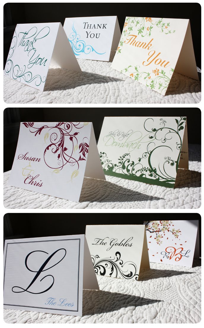 thank you notes for wedding. A late thank you card is