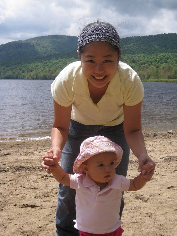 At Lewey Lake beach