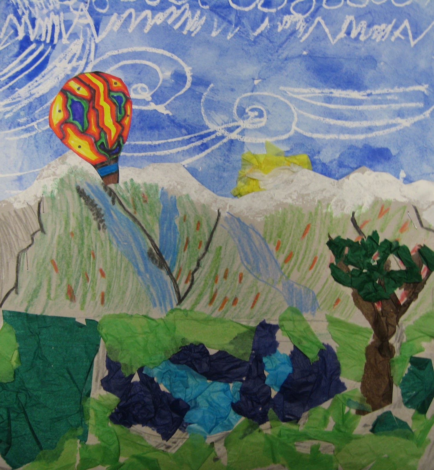 Color, collage, and much more: Mountain Landscape Collages